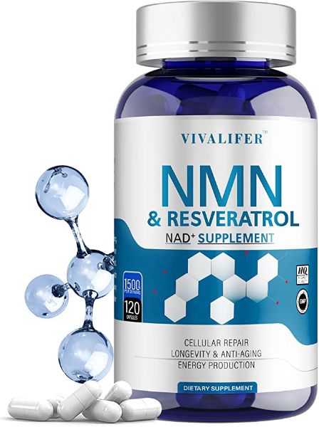 NMN Supplement, 1500MG Nicotinamide Mononucleotide Resveratrol Enhanced Absorption 2-in-1 for Supports Anti-Aging & Antioxidant, Cellular Energy Metabolism, Naturally Boost NAD+ Levels (NMN 120PCS)